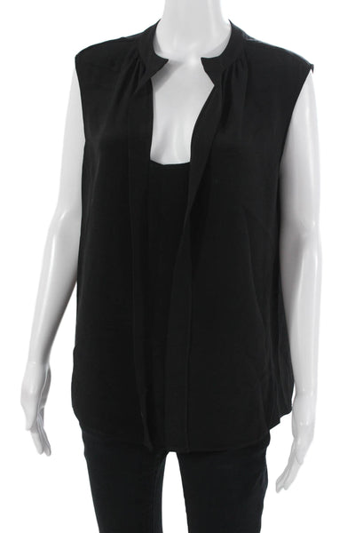 Derek Lam Women Black Silk Sleeveless Blouse Size S