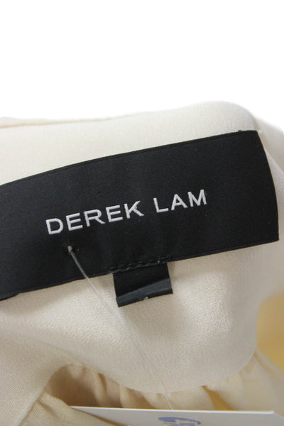 Derek Lam Womens Beige Silk High Neck Sleeveless Blouse Size S