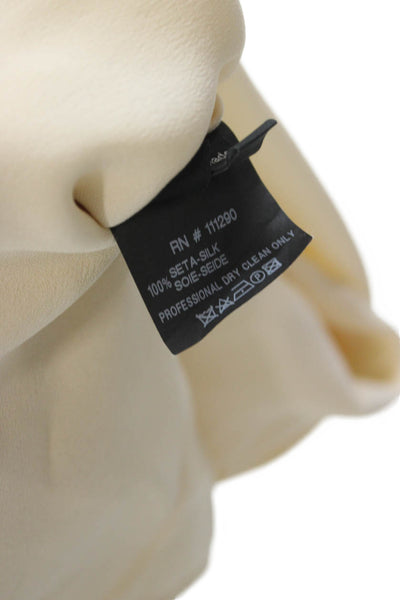 Derek Lam Womens Beige Silk High Neck Sleeveless Blouse Size S