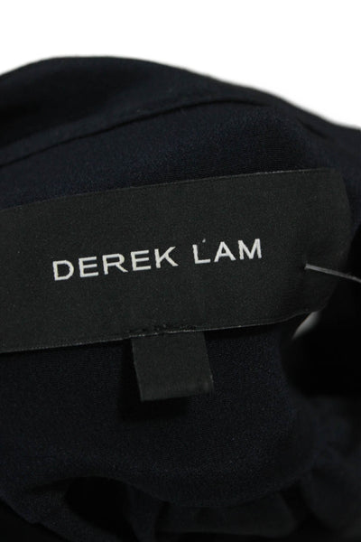 Derek Lam Women Sleeveless Dark Blue Polyester Blouse Designer Size 12