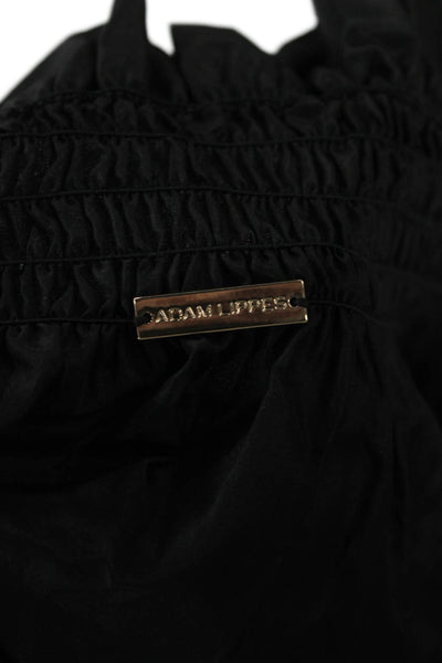 Adam Lippes Women Black Polyester Long Sleeve Solid Designer Blouse Size S