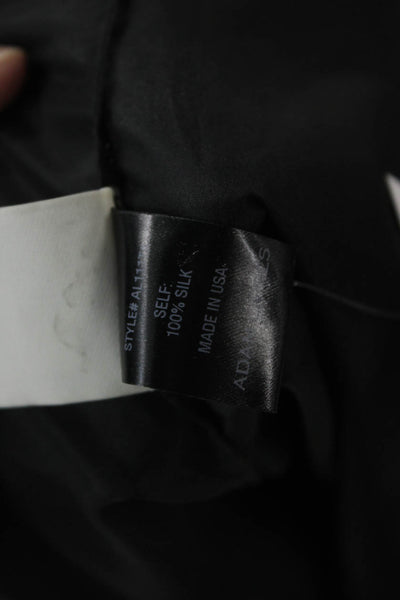 Adam Lippes Women Black Polyester Long Sleeve Solid Designer Blouse Size S