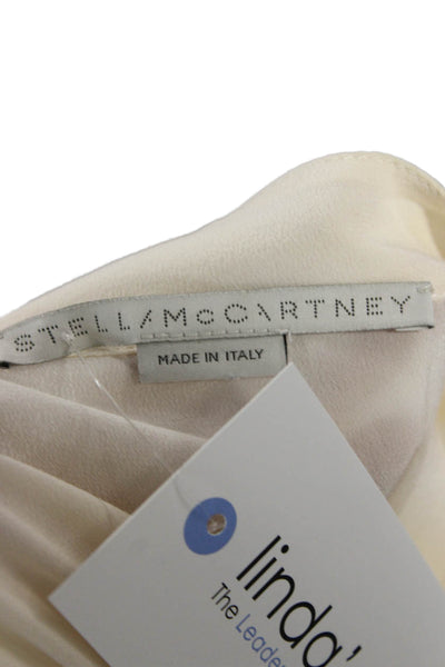 Stella McCartney Womens Silk Blend High Neck Button Long Sleeve Blouse Size L
