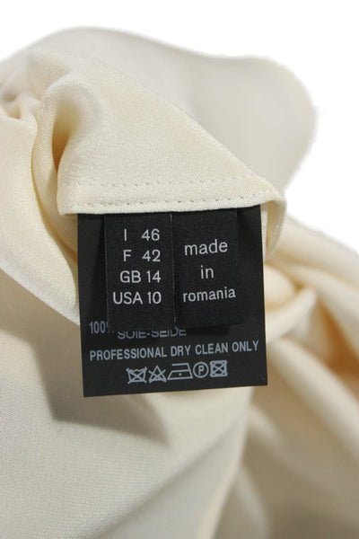 Derek Lam Womens 100% Silk Sleeveless Solid Blouse Beige Size 10