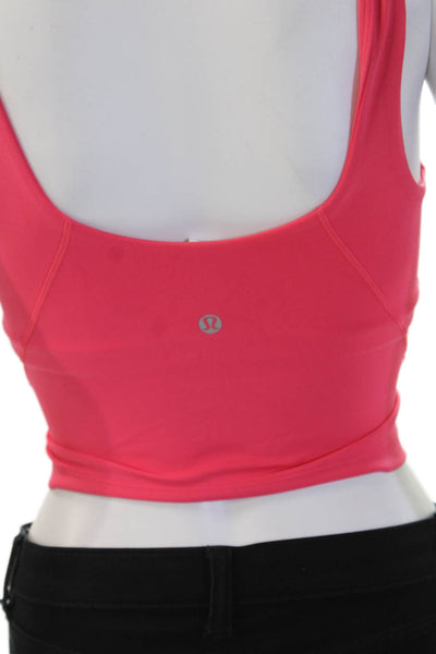 Lululemon Womens Stretch Knit V Neck Sports Bra Pink Size 2