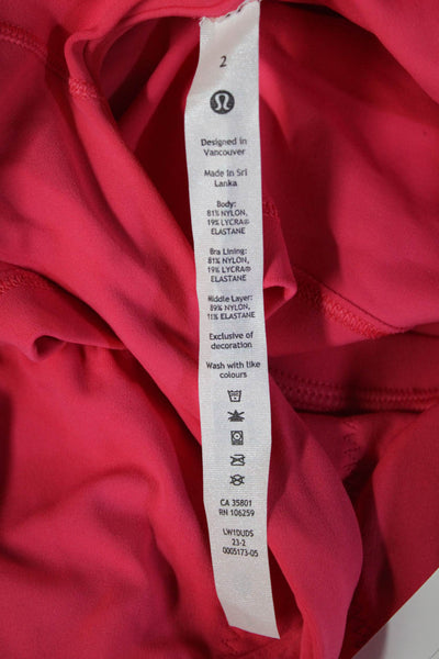 Lululemon Womens Stretch Knit V Neck Sports Bra Pink Size 2
