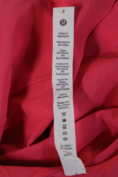 Lululemon Womens Stretch Knit V Neck Sports Bra Pink Size 2