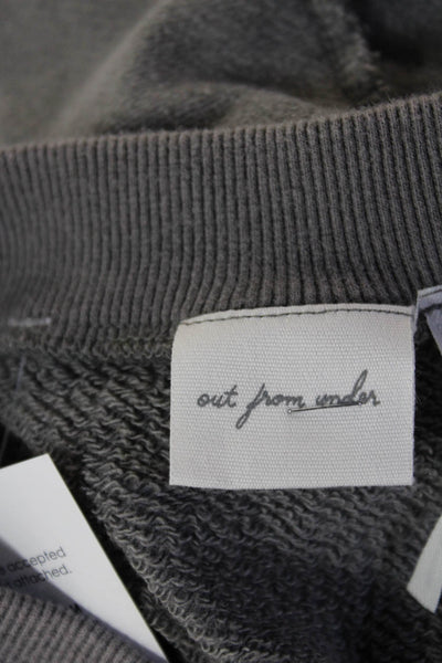 Out From Under Women Pullover Sweatshirts Gray V-Neck Long Sleeve Size XS