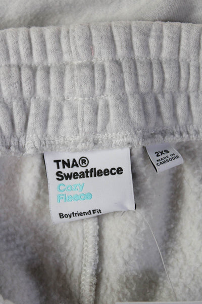 TNA Womens Jogger Sweatpants Gray Drawstring Cotton Blend Size 2XS
