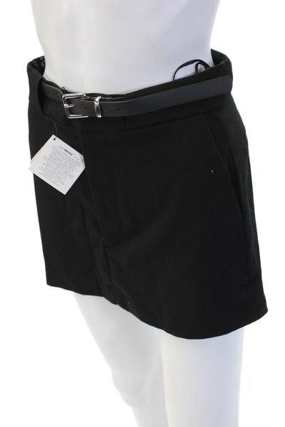 Zara Women Mini Pencil Skort Black Viscose Elastane Size XS
