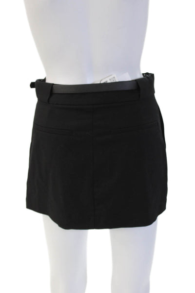 Zara Women Mini Pencil Skort Black Viscose Elastane Size XS