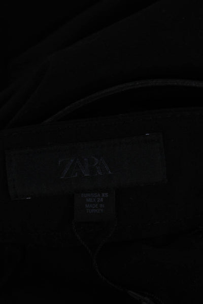 Zara Women Mini Pencil Skort Black Viscose Elastane Size XS