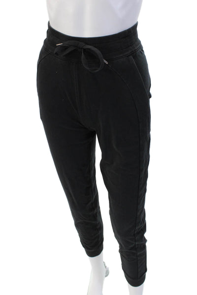Lululemon Women Black Jogger Sweatpants Drawstring Cotton Stretch Size 0