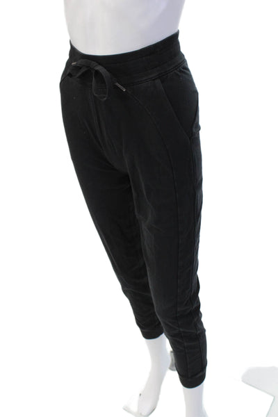 Lululemon Women Black Jogger Sweatpants Drawstring Cotton Stretch Size 0