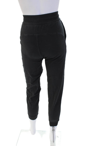 Lululemon Women Black Jogger Sweatpants Drawstring Cotton Stretch Size 0