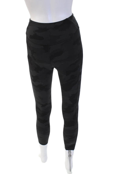 Lululemon Womens Black Camouflage Ankle Leggings Nylon Blend Zip Size 2
