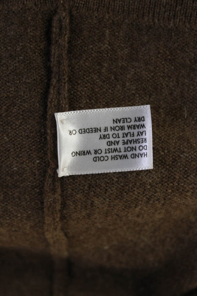 White + Warren Womens Pullover 100% Cashmere Brown V Neck Size XL