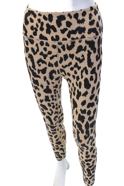 Allfenix Womens Ankle Animal Print Beige Leggings Size S