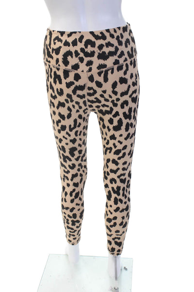 Allfenix Womens Ankle Animal Print Beige Leggings Size S