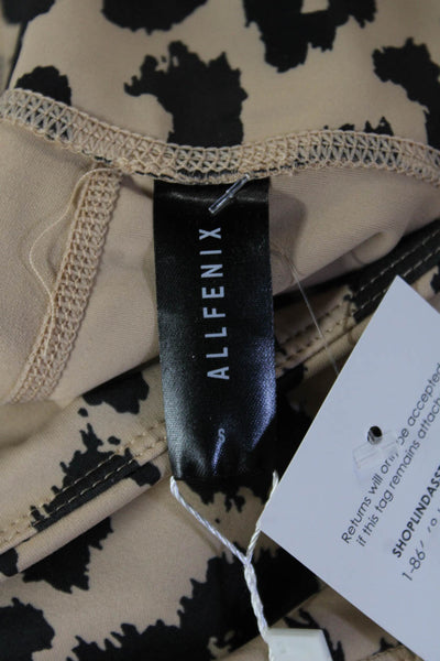 Allfenix Womens Ankle Animal Print Beige Leggings Size S