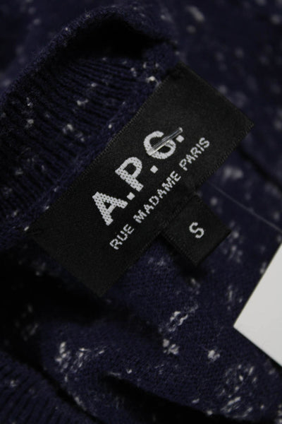 APC Womens Pullover Sweater Dark Blue Crew Neck Cotton Cashmere Size S