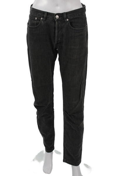 APC Mens Dark Gray Straight Jeans Mid Rise Button Fly 30in Inseam Size 28