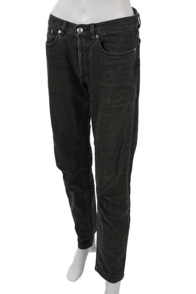 APC Mens Dark Gray Straight Jeans Mid Rise Button Fly 30in Inseam Size 28
