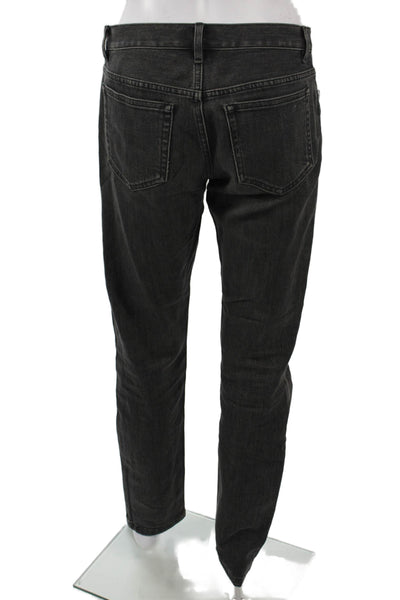 APC Mens Dark Gray Straight Jeans Mid Rise Button Fly 30in Inseam Size 28