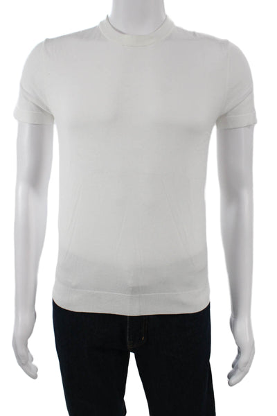 Theory Mens White Crew Neck Short Sleeve T-Shirt Solid Designer Size XS