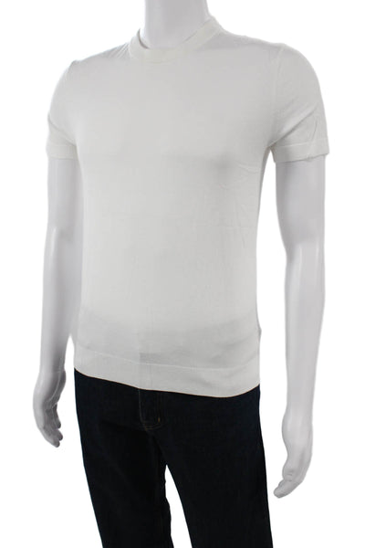 Theory Mens White Crew Neck Short Sleeve T-Shirt Solid Designer Size XS