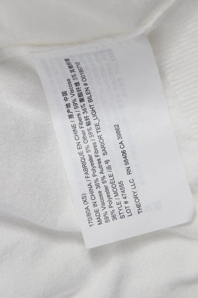 Theory Mens White Crew Neck Short Sleeve T-Shirt Solid Designer Size XS