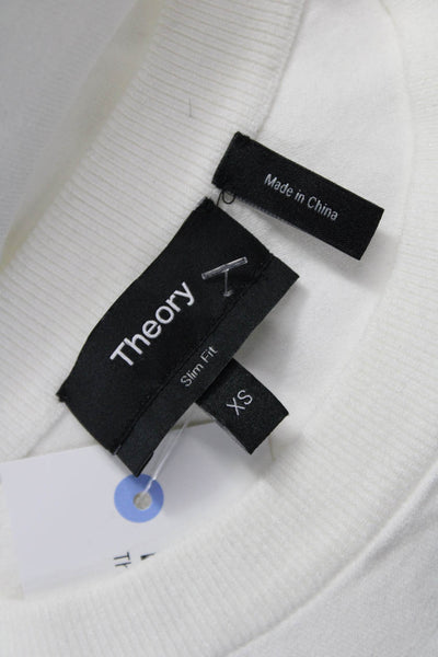 Theory Mens White Crew Neck Short Sleeve T-Shirt Solid Designer Size XS