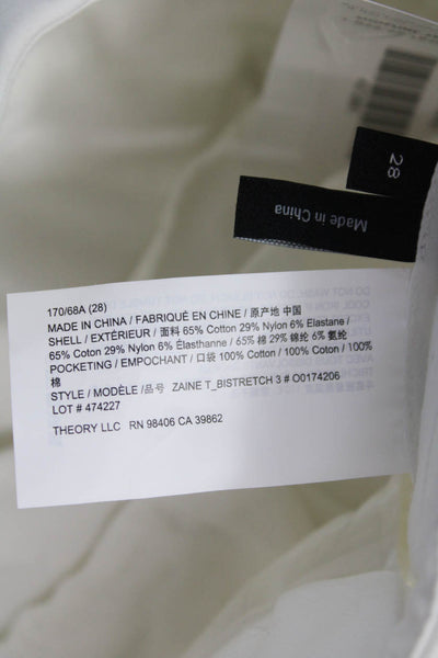 Theory Mens White Dress Pants Cotton Nylon Elastane Size 28
