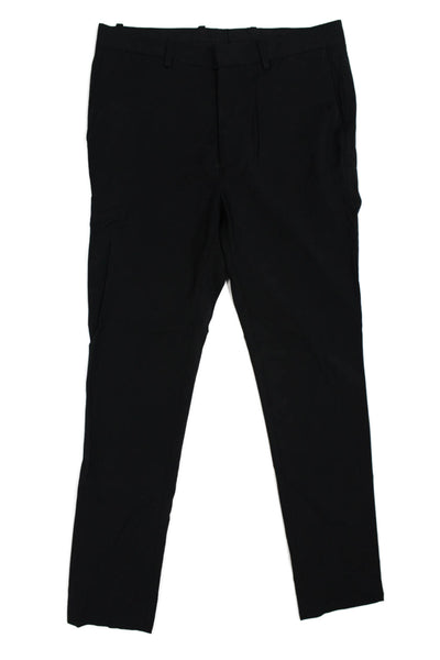 Theory Mens Dress Pants Black Wool Hook Eye Size 28