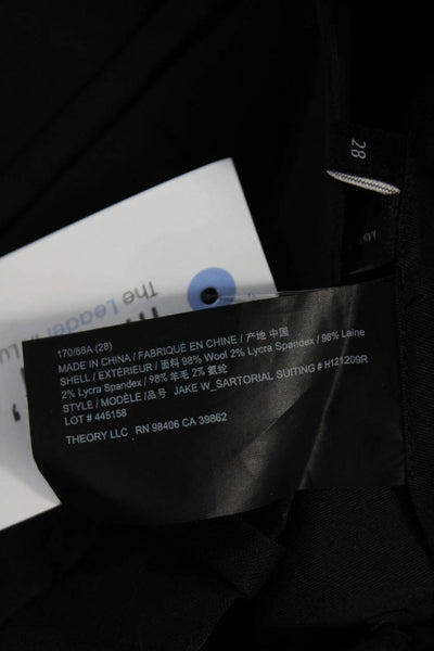 Theory Mens Dress Pants Black Wool Hook Eye Size 28