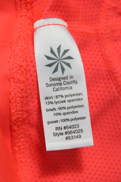 Athleta Women Orange Skort Short Solid Polyester Spandex Size S