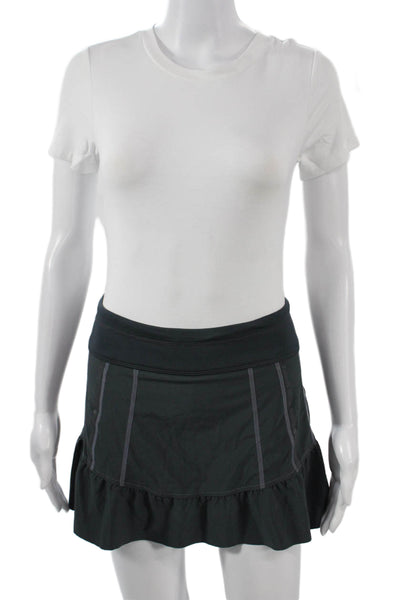 Athleta Womens Short Solid Black Skort Size 4