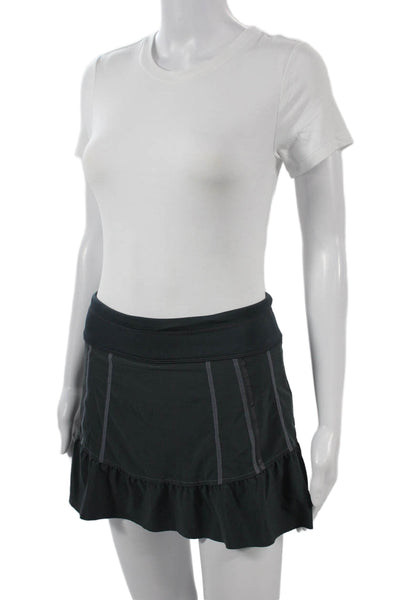 Athleta Womens Short Solid Black Skort Size 4