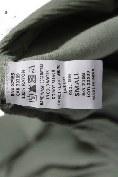 Elan Women Sleeveless V-Neck Green Jumpsuit 100% Rayon Size S