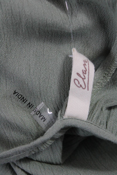 Elan Women Sleeveless V-Neck Green Jumpsuit 100% Rayon Size S