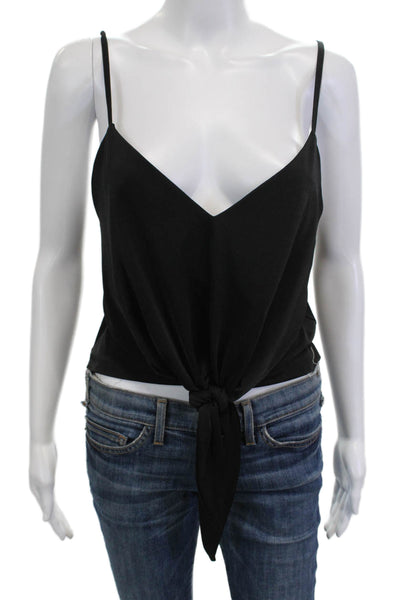 Zara Womens Black V-Neck Tie Camisole Nylon Sleeveless Size M