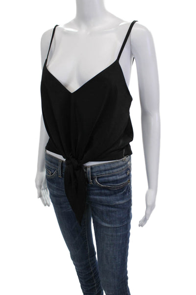 Zara Womens Black V-Neck Tie Camisole Nylon Sleeveless Size M