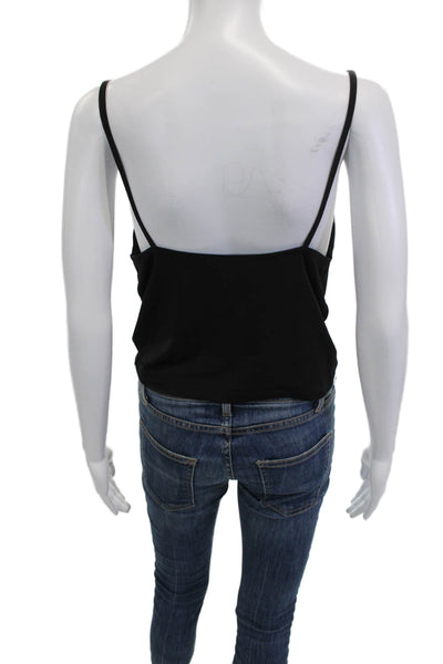 Zara Womens Black V-Neck Tie Camisole Nylon Sleeveless Size M
