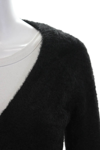 LPA Womens Black V Neck Cardigan Button Front Long Sleeve Size XS