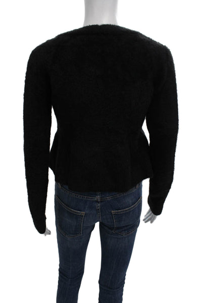 LPA Womens Black V Neck Cardigan Button Front Long Sleeve Size XS