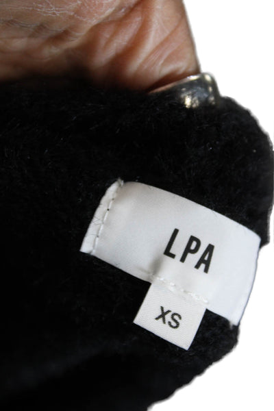 LPA Womens Black V Neck Cardigan Button Front Long Sleeve Size XS