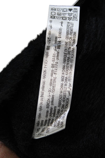 Zara Women Pullover Black 3/4 Sleeve Round Neck Button 90s Size S
