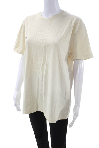 Pangaia Women Basic Beige T Shirt Organic Cotton Seacell Short Sleeve Size S