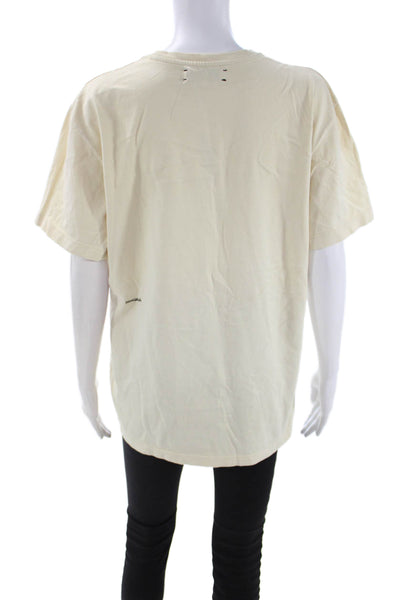 Pangaia Women Basic Beige T Shirt Organic Cotton Seacell Short Sleeve Size S
