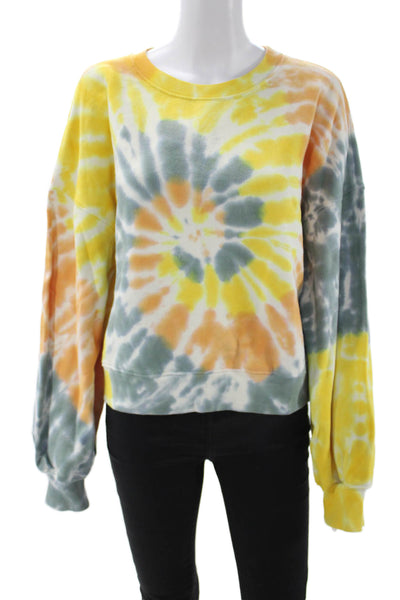 Agolde Womens Pullover Sweatshirt Yellow 100% Cotton Crew Neck Size M